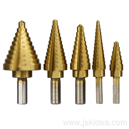 Inch Size HSS Step Drill Bit Straight Flute